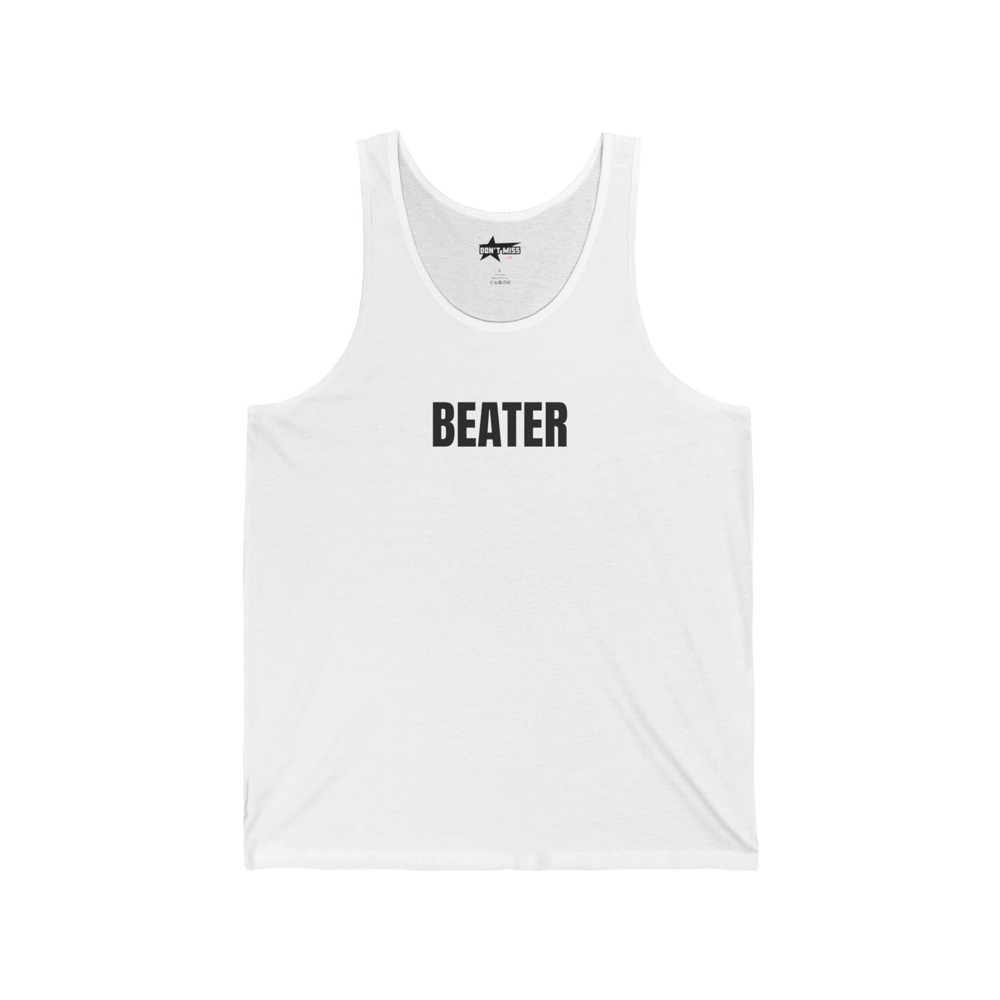 "BEATER" white tank top