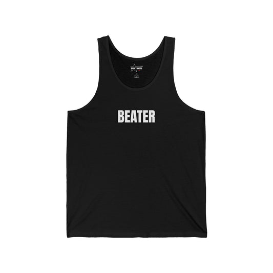 "BEATER" white tank top