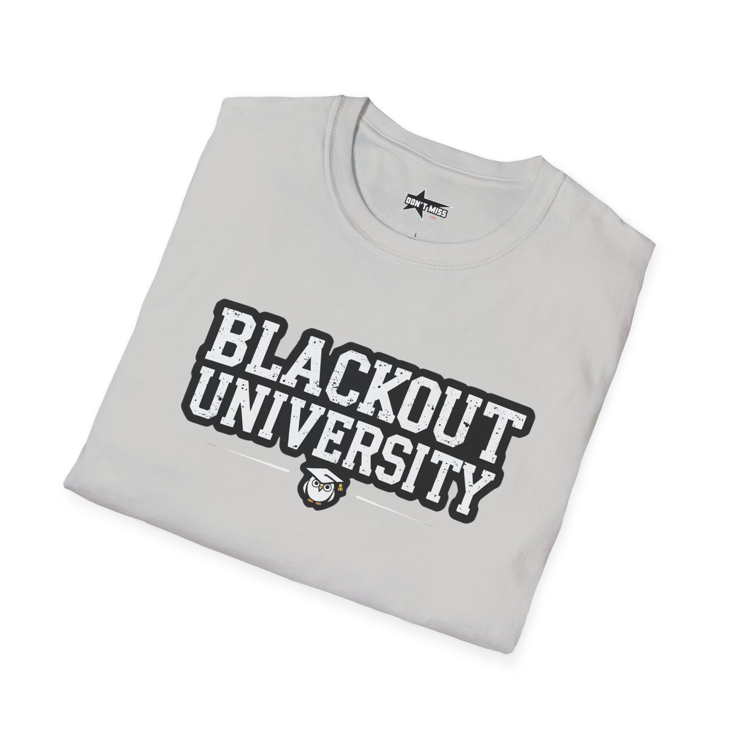 Blackout University tee. Unisex softstyle t shirt