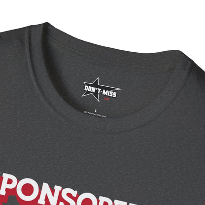 "Sponsored by Arby's" softsyle t shirt, unisex.