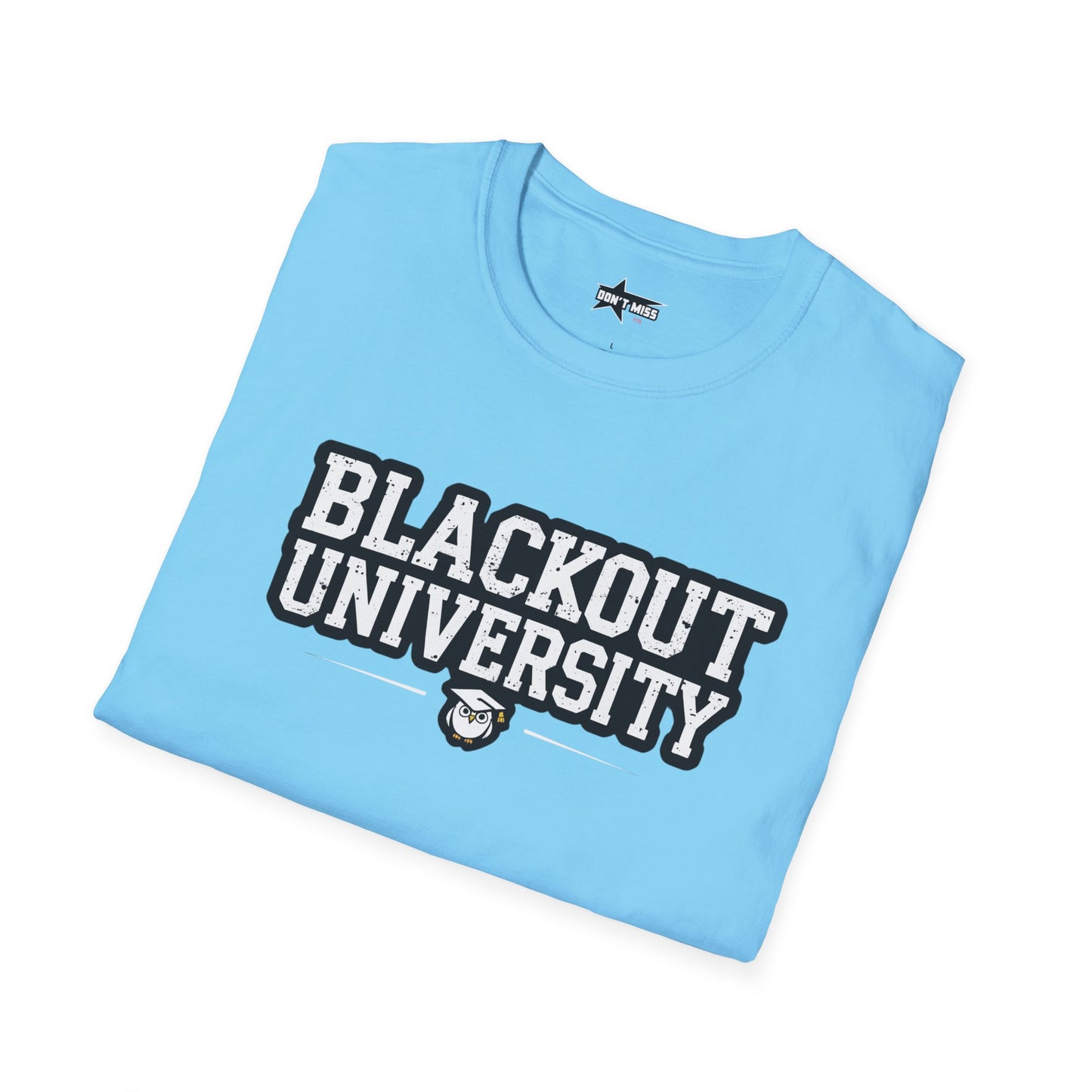 Blackout University tee. Unisex softstyle t shirt