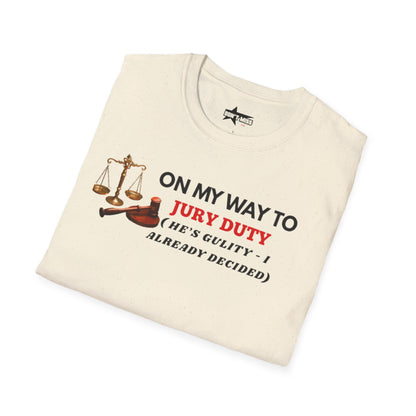 On my way to Jury Duty - Unisex softstyle t shirt