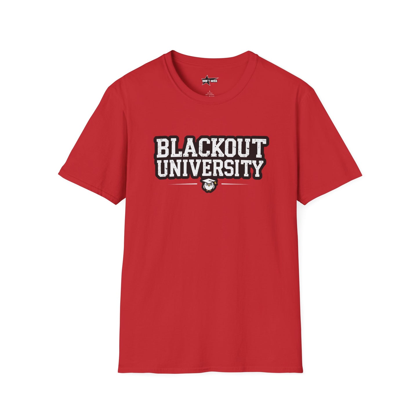 Blackout University tee. Unisex softstyle t shirt