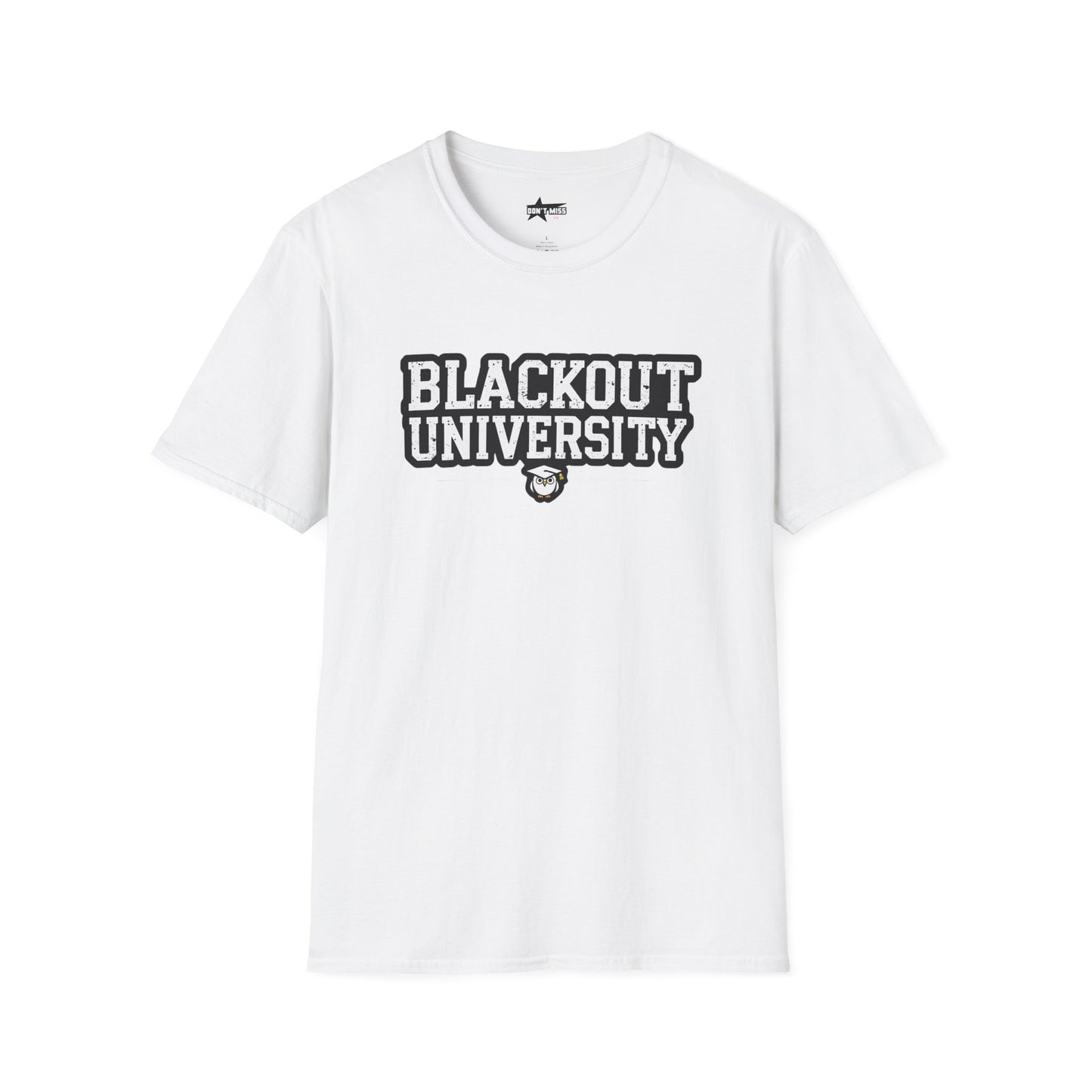 Blackout University tee. Unisex softstyle t shirt